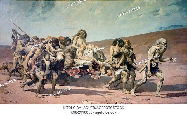 Fernand Cormon (1845-1924), . Caín, 1880, . oil on canvas, Orsay Museum, Paris, France, Western Europe
