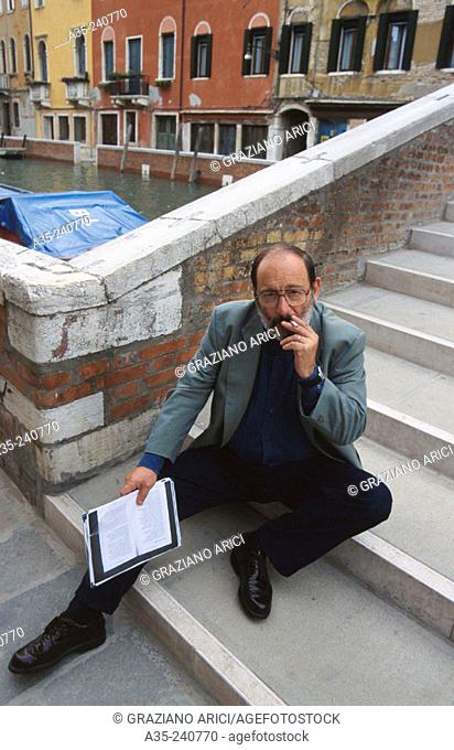 Umberto Eco, Italian literary critic, novelist, and semiotician. Venice, 1997