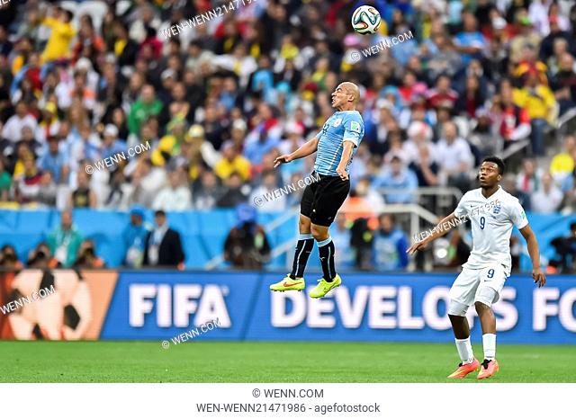2014 FIFA World Cup - Group D match, England v Uruguay, held at Arena Corinthians Featuring: Egidio Arévalo Ríos, Daniel Sturridge Where: Rio De Janeiro