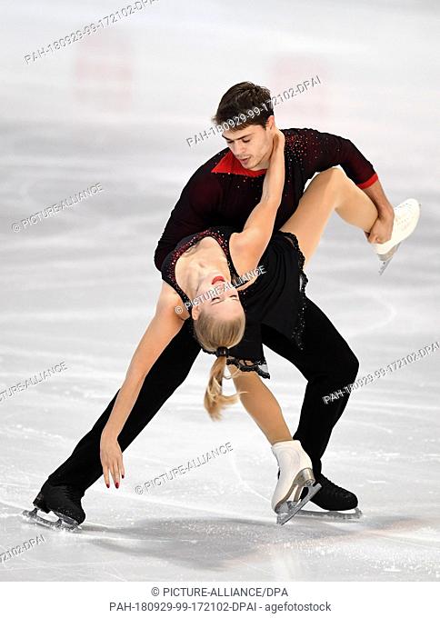 29 September 2018, Bavaria, Oberstdorf: Figure Skating: Challenger Series - Foghorn Trophy, Couples, Free Dance. The German ice skating duo Minerva Fabienne...