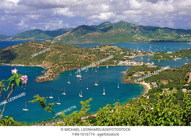 View from Shirley’s Heights on English Harbour, Barbuda, Antigua