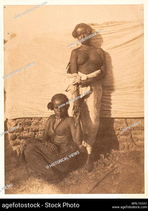 [Two Women]. Artist: Ernest Benecke (German, born England, 1817-1894); Date: 1852; Medium: Salted paper print from paper negative; Dimensions: Image: 8 1/4 x 6...