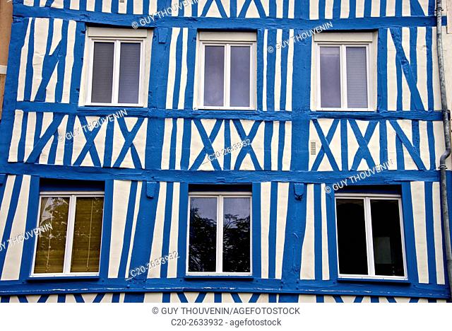 half timbered norman facades, Rouen, 76, Normandy, france