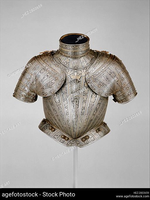 Portions of an armour for Vincenzo Luigi di Capua (d. 1627), Italian, Milan, ca. 1595. Creator: Pompeo della Cesa