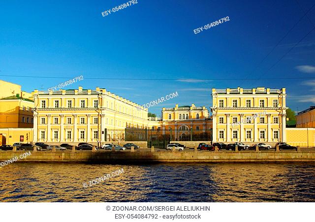 Summer evening on the Fontanka River Embankment in St. Petersburg
