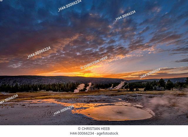 North America, American, USA, Rocky Mountains, West, Yellowstone National Park, UNESCO, World Heritage, Upper Geyser Basin