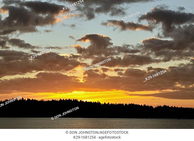 Sunrise skies over Protection Island, Nanaimo, BC, Canada