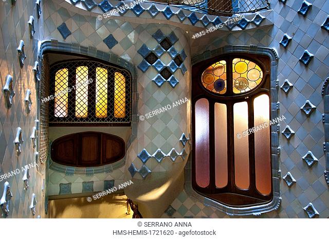 Spain, Catalonia, Barcelona, Casa Batllo, listed as World Heritage by the UNESCO, Gaudi architect
