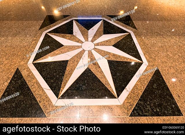 Big White Star at Marble Floor Decor