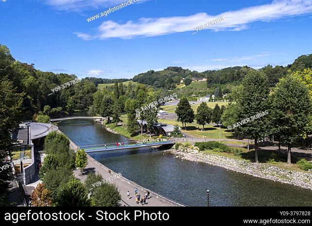 Ousse River, Sanctuary of Lourdes, Lourdes, Hautes-Pyrenees department, Occitanie, France