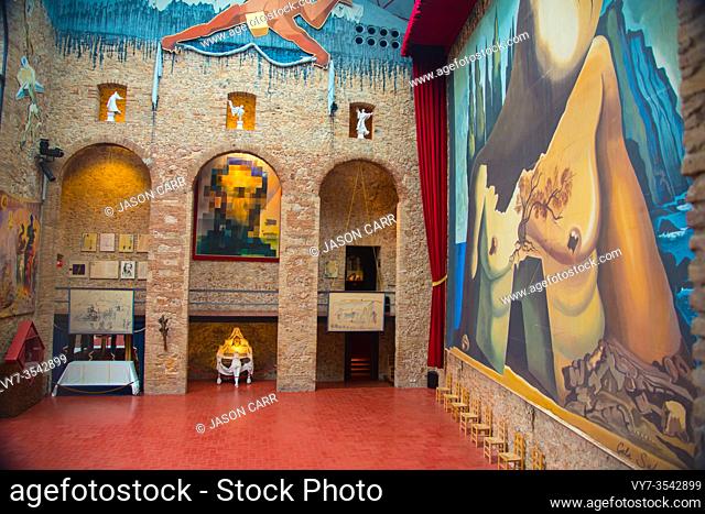 GIRONA, SPAIN - February 2, 2019: Art work at the Dali Theatre Museum is designed by the artist Salvador Dali in Figueres, Spain