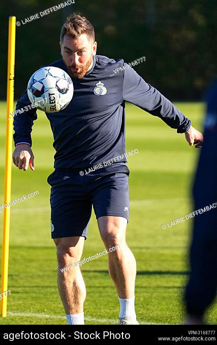 Union's Guillaume Francois pictured during a training session at the winter training camp of Belgian soccer team Royale Union Saint-Gilloise, in La Manga, Spain