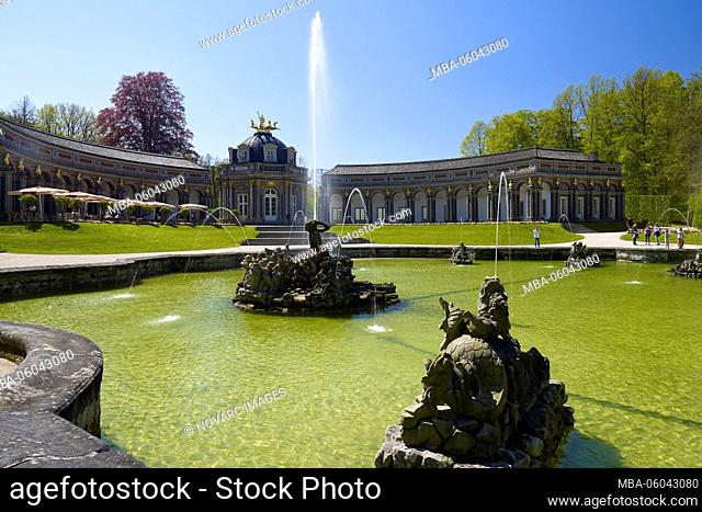 Orangery with sun temple in the Hermitage in Bayreuth, Upper Franconia, Bavaria, Germany