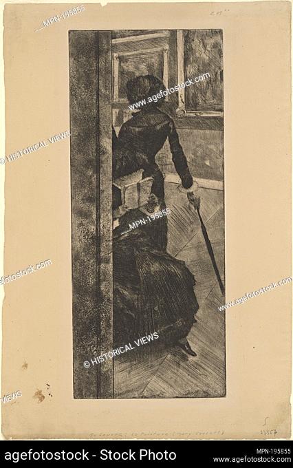 Au Louvre: la peinture (Mary Cassatt). Avery, Samuel Putnam, 1822-1904 (Collector) Degas, Edgar, 1834-1917 (Artist). Samuel Putnam Avery Collection Degas