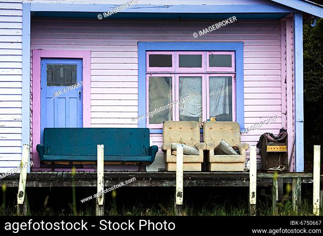 Close-up of house, Karamea, Buller District, West Coast, South Island, New Zealand, Oceania