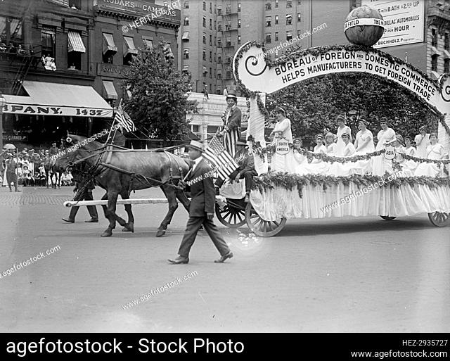 Commerce, Department of July 4th Parade - Float of Bureau of Foreign And Domestic Commerce, 1916. Creator: Harris & Ewing