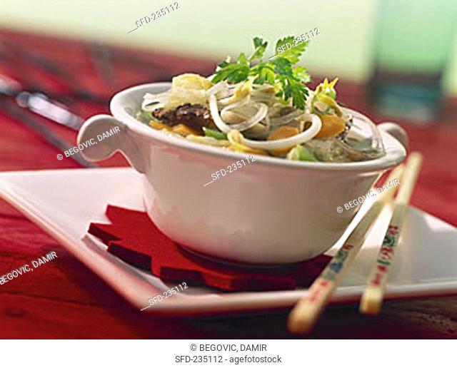 Chinese noodle soup with pork