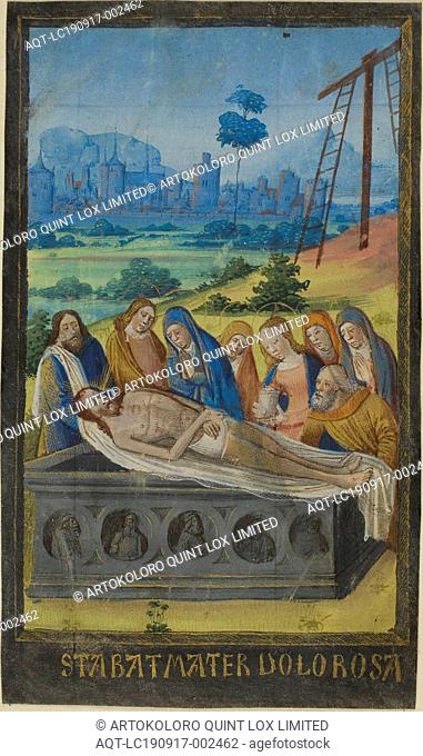 The Entombment (Stabat Mater Prayer), from a Book of Hours, c. 1480, circle of Jean Colombe, French (Bourges), flourished 1463-before 1498, France