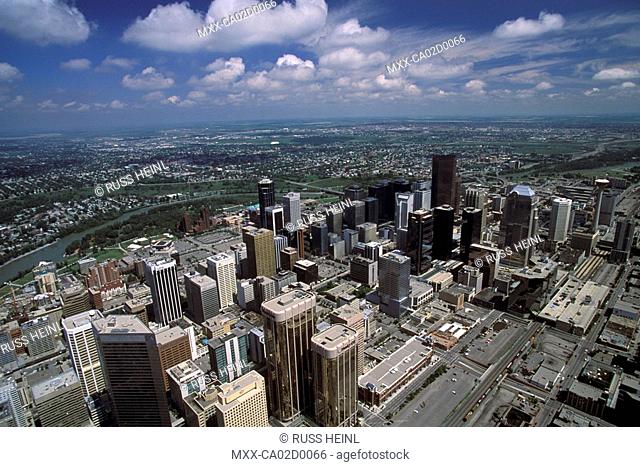 aerial view of Calgary, Alberta