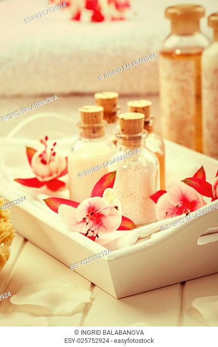 Wellness and bath accessories in vintage look