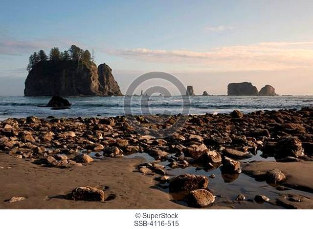 Rocks on the beach, Second Beach, Olympic National Park, Washington State, USA