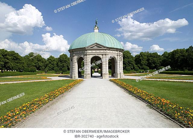 Hofgarten, court garden, with the pavilion for the goddess Diana, Munich, Bavaria, Germany