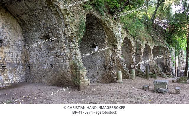 Roman ruins of the villa of Manlius Vospiscus, Villa Gregoriana, Tivoli, Lazio, Italy