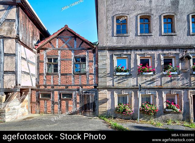 House facade, facade, half-timbered, architecture, old, Haßberge, Ebern, Franconia, Bavaria, Germany, Europe
