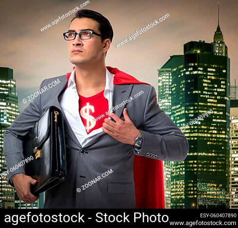 The businessman in superhero concept with red cover