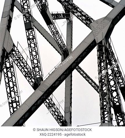 The Howrah Bridge at Calcutta Kolkata in West Bengal in India in South Asia