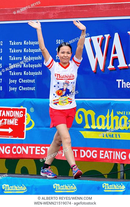 The Annual World-Famous Nathan's International Hot Dog Eating Contest in Coney Island, Brooklyn Featuring: Sonya Thomas Where: Brooklyn, New York
