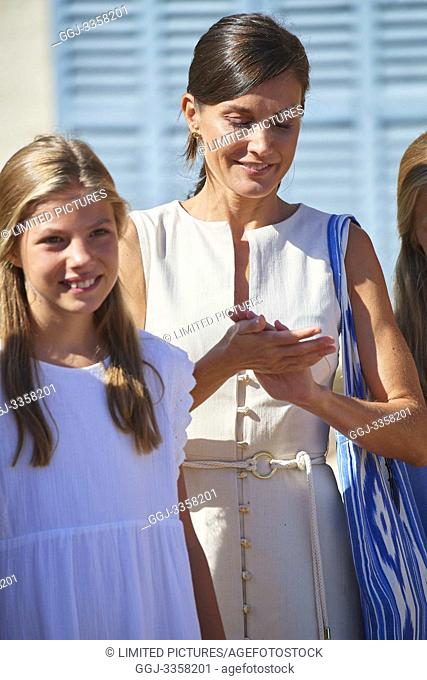Queen Letizia of Spain, Princess Sofia visited Son Marroig Museum at on August 8, 2019 in Deia, Spain
