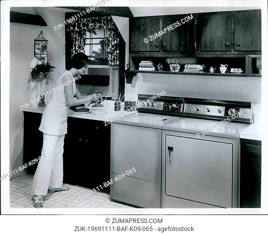 Nov. 11, 1969 - For Immediate Release: A winning combination - Hotpoint's 'Lady Executive' automatic washer with matching 7