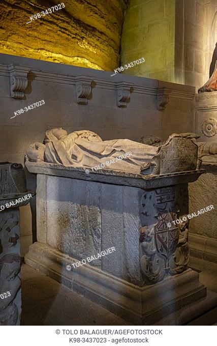 Panteón Real, sepulcro de Blanca Garcés de Navarra esposa de Sancho IV, Monasterio de Santa María La Real, Nájera, La Rioja, Spain