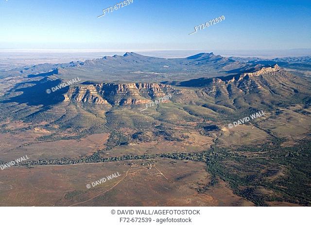 Wilpena Pound, Flinders Ranges, South Australia, Australia - aerial