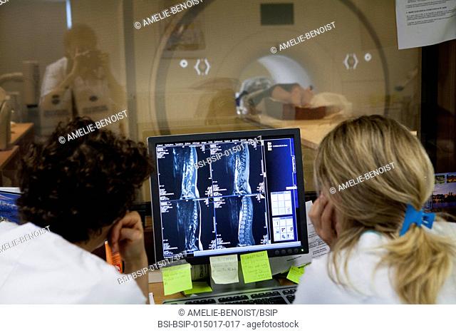 Reportage in a radiology service in a hospital in Haute-Savoie, France. MRI scan