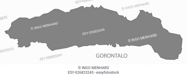 Gorontalo Indonesia Map in grey