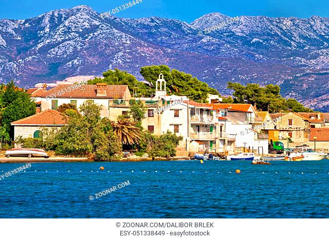 Kastel Gomilica waterfront panoramic view, Split region of Dalmatia, Croatia