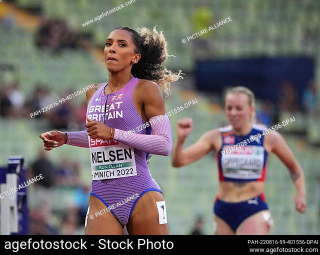 15 August 2022, Bavaria, Munich: Athletics: European Championships, women, 400 meters, Laviai Nielsen (Great Britain). Photo: Soeren Stache/dpa