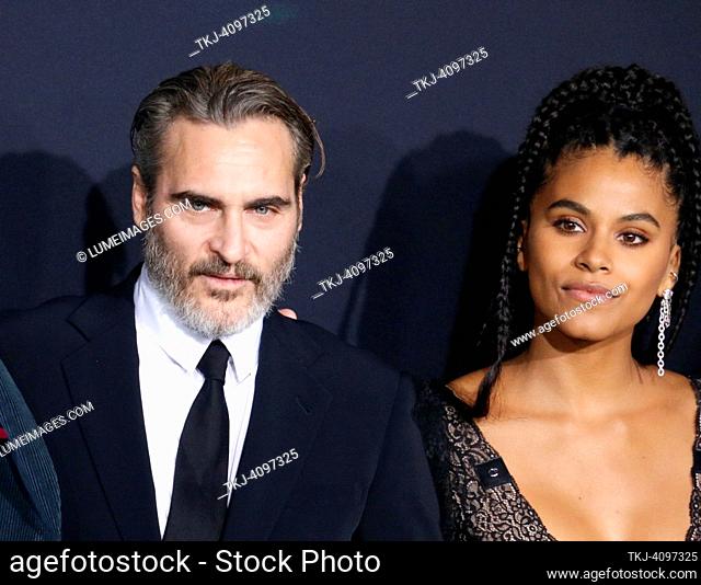 Joaquin Phoenix and Zazie Beetz at the Los Angeles premiere of 'Joker' held at the TCL Chinese Theatre IMAX in Hollywood, USA on September 28, 2019