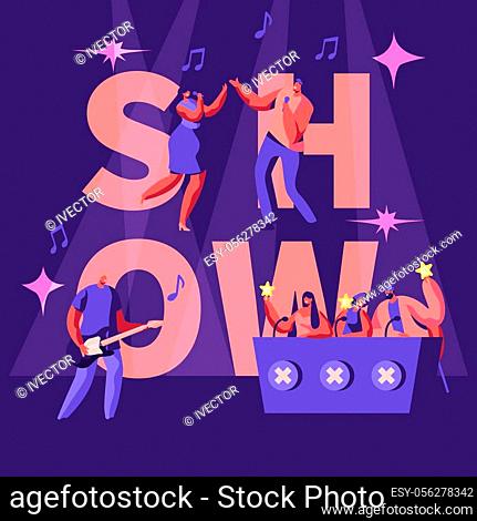 Pop star singer cartoon Stock Photos and Images | agefotostock