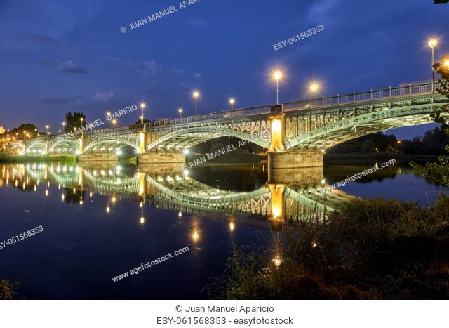 Enrique Esteban Bridge at Night, Salamanca City, Spain, Europe