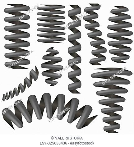 Metallic Springs Collection Isolated on White Background