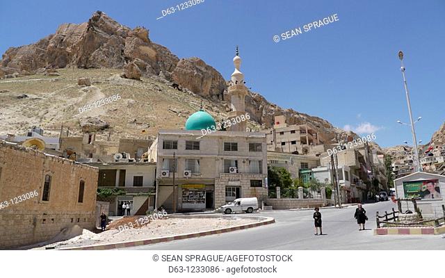 SYRIA, Maalula, the last remaining village in Syria where Aramaic is still spoken. This is not part of Wadi al-Nasarah, being a 150 kilometers to the south