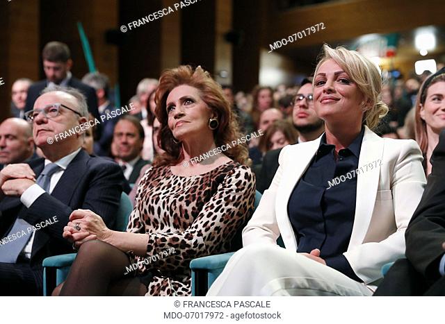Italian politician Gianfranco Rotondi, Italian entrepreneur and politician Paola Pelino and the Italian showgirl Francesca Pascale during the National Assembly...