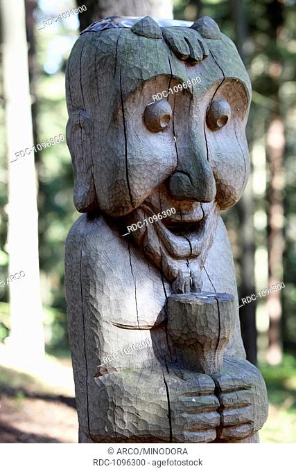 Wood sculpture, witch mountain, Joudkrante, Courland Spit, Lithuania