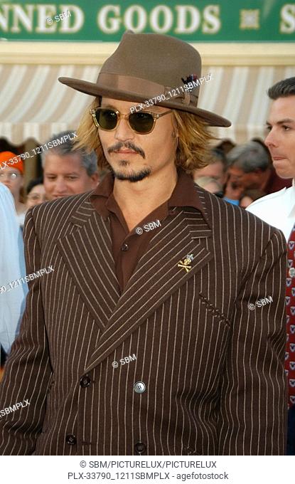 Johnny Depp at the World Premiere of ""Pirates of the Caribbean: The Curse of the Black Pearl"", held at Disneyland, Anaheim, CA