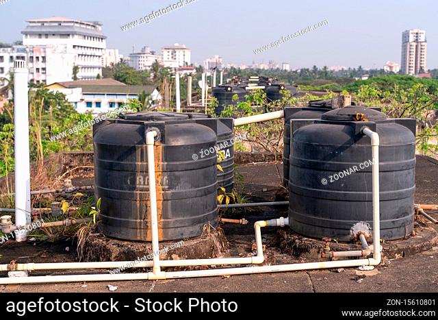 The water tank system on indian roof