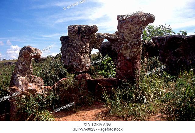 Rock formations; stone city; Chapada dos Guimarães; Mato Grosso; Brazil