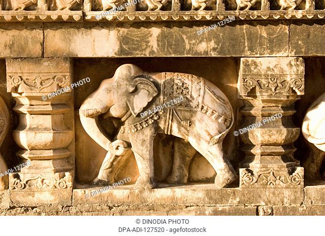 Statue carved on Kesar Bagh royal cremation ground ; Bundi ; Rajasthan ; India